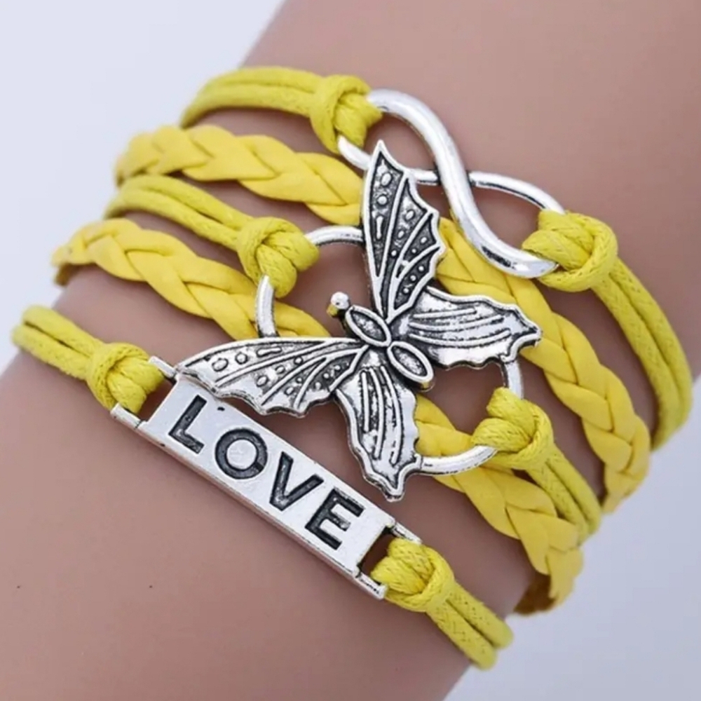 Yellow butterfly bracelet
